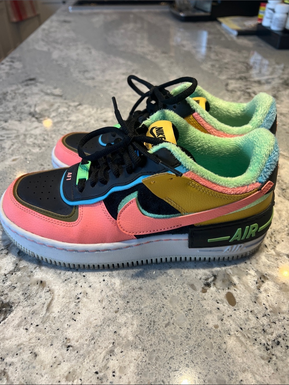 NEW Nike Air Force 1 Shadow SE Solar Flare Atomic Pink Women's Size 7 - Picture 4 of 10